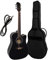 4/4 WESTERNGITARRE MIT TONABNEHMER UND TASCHE - AKUSTIK COUNTRY GITARRE - SCHWARZ - STAHLSAITEN - DECKE FICHTE - SCHLAGBRETT SCHWARZ - EQ - CW191