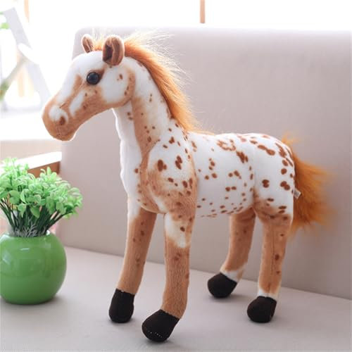 Champracer Realistische Pferd Plüschtier, Stofftier Pferd Puppe, Stehend Pony Horse Plush Toy, Weiches Pferd Plüschtier, Dekoration für Wohnzimmer Schlafzimmer (60 cm,D)