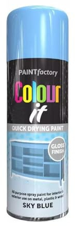 DIOXSTAR Sky Blue Spray Paint, 400ml (1 PCS), Gloss Finish, Quick Drying, All Purpose, Indoor & Outdoor Use