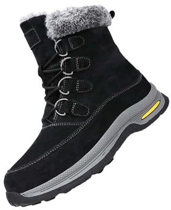 Generico Stivali Brillantinati Donna Stivaletti da Donna Stivali da Neve da Uomo Stivali da Neve Alti da Uomo Scarpe da Ginnastica Casual alla Scarpe Casual Anfibi Dottor Donna Stivaletti (Black, 45)