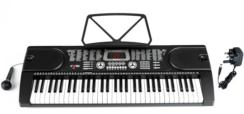 61 Keys Keyboard Piano, Digital Electric Piano for Adults, 24 Demonstration Songs, Teaching Music Instruments with Microphone (Piano Only)