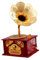 kowaku Altmodische Grammophon Spieluhr Tischdekoration Phonographenmodell 12x11x23cm Kosmetikschublade, Rote Box