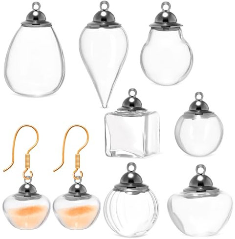 CIMAXIC 7pcs Miniature Glass Bottles Empty Bottles for Apothecary Potion Vials Glass Jars for Diy Jewelry Making