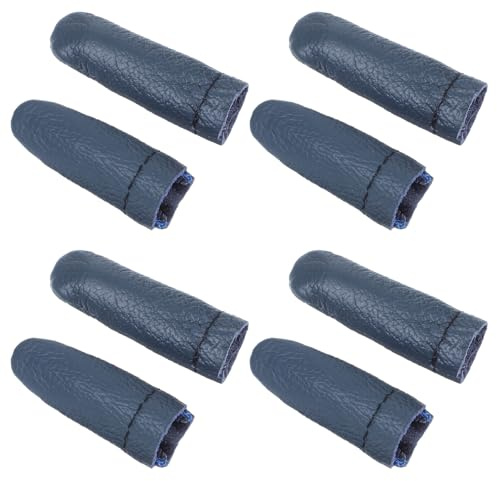 JIYIN 4 Pairs Leather Finger Protector, Needle Felting Knitting Finger Protector Embroidery Crochet Finger Protector, Finger Guards for Hand Craft Hand Sewing (Random Color)