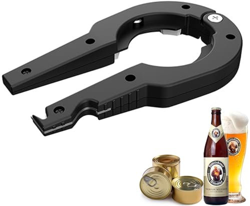 Can Jar Beer Bottle Lid Opener Openers Manual Gripper Hand Safety Kitchen Aid for Seniors Arthritis Hands, Black