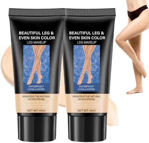 2-teiliges Bein Make Up wasserfestes, Body Make Up Wasserfest, Tattoo-Abdeckung, langanhaltend, kein Abfärben, Concealer mit voller Deckkraft (Farbe Nr. 1, Natur)