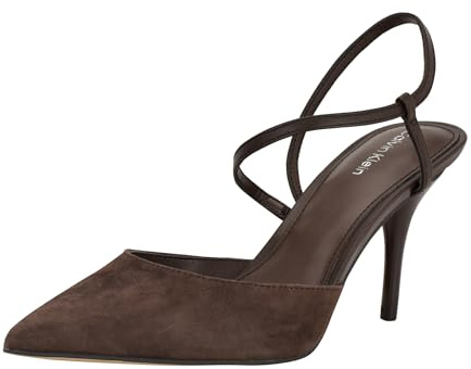 Calvin Klein Women's Cordera Pump, Dark Brown Leather 200, 8