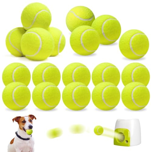 BYZESTY 18 Stück Tennisbälle 5cm, Mini Tennisball Hund für Ballwurfmaschine Hund, Elastische Hundespielzeug Bälle für Ballmaschine