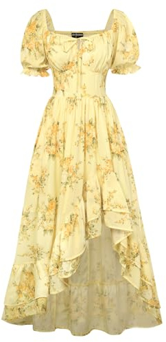 SCARLET DARKNESS Womens Summer Casual Maxi Dress UK Wedding Guest Milkmaid Long Dress Cocktail Party Beach Sundress for Ladies