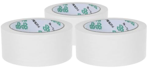 HOMOCONO Ruban Adhésif en Papier Kraft Blanc 3 Rouleaux Haute Résistance Traction pour Emballage Renforcé Scellage des Cartons D'expédition