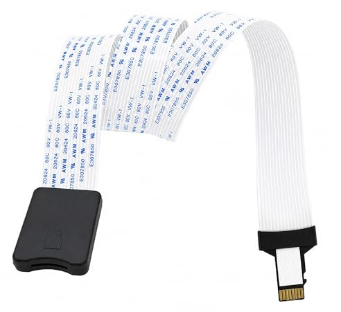 HQRP Micro SD to SD Card Male to Female Extension Cable Adapter - Flexible TF Card Extender for 3D Printer, Car GPS, DVR, Raspberry Pi, Ender 3 V2, CR-10