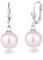 Schöner-SD Perlenohrringe 925 Silber Ohrhänger Perle hängend 10mm hell-rosa