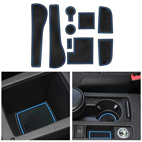 CDEFG Compatible con VW Golf 7 7.5 Variant GTI GTD GTE R Alfombrillas de Goma Antideslizantes para Reposabrazos Consola Central Portavasos Coche Accesorios (Azul)