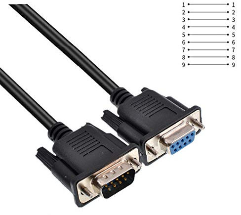 Oiyagai 1.5 m DB9 Male to Female RS‑232 Extension Cable – Straight‑Through 9‑Pin Shielded 30 AWG Cord for Modem, Scanner & Industrial Devices