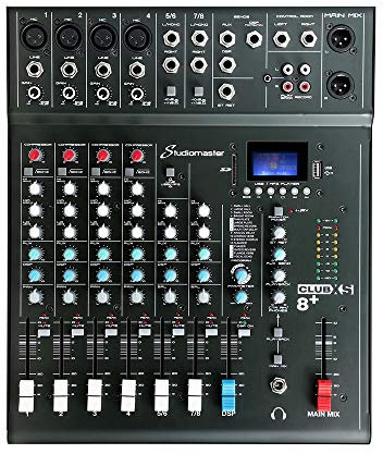 Studiomaster CLUB XS 8 + Channel Mixer Desk with DSP Effects USB Recorder