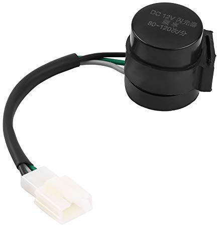 Motorrad Blinker 3-polig mit Relais, Rundblinker Universal mit Blinkgeber für Motorroller Moped 50-250 ccm, Kunststoff Blinker Schwarz für GY6 ATV Quad