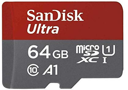SanDisk Ultra microSDXC 64GB + SD Adapter 120MB/s A1 Class 10 UHS-I - Tablet Packaging