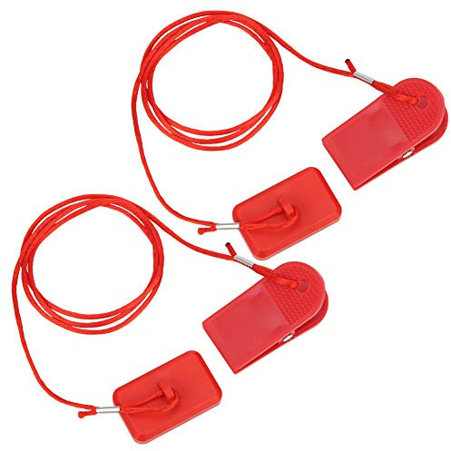 Keenso Sicherheitsschalter für Laufmaschine Sicherheitsschloss Magnet Laufband Schlüsselzubehör Allgemeines Fitnesszubehör Rechteckiger Sicherheitsclip (2 Stück)