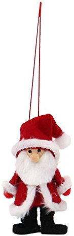 Dekohelden24 Textil Weihnachtsmänner Baumbehang/Anhänger als 4er Set, in rot/weiß, Maße L/B/H: 4 x 4 x 8 cm.