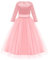 Vestito da bambina a maniche lunghe, in tulle, per matrimonio, damigella d'onore, feste, compleanni, Natale, serate, carnevale, cocktail, taglie 104-152, velluto rosa., 9-10 Anni