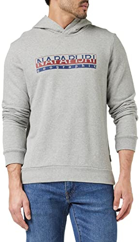 Napapijri Herren Beris Hooded Sweatshirt, Medium Grey Melange, XL EU