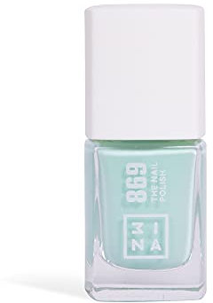 3INA MAKEUP - The Nail Polish 869 - Aquamarine Nail Polish with Longwearing Formula - Gel Nail Polish Effect of Intense Color - Glossy & Smooth Finish Fast Drying Nail Polish - Vegan - Cruelty Free
