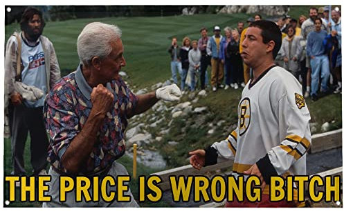 Banger - Happy Gilmore - The Price is Wrong Bitch - Bob Barker Lustige motivierende inspirierende Wanddekoration für Büro, Fitnessstudio, Wohnheim, Wanddekoration, Design auf einer 90 x 150 cm großen