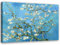 Feeby Vlies Leinwandbild Vincent Van Gogh Blühender Mandelbaum Reproduktion 60x40 cm Wanddeko Design Kunstdruck Zimmerdeko Bilderwand Pflanzen Blumen Natur Blau