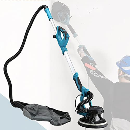 XYEJL 1800W Electric Drywall Sander, Variable Speed 1000-2100RPM, Dust Collector Bag, Vacuum Attachment, 20 Sanding Discs, LED Light, Telescopic Rod, 220V