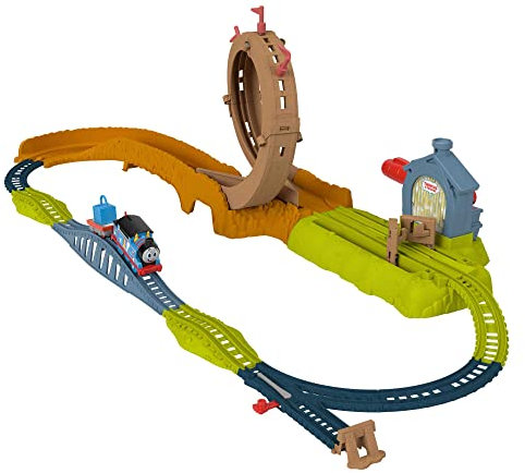 Thomas & Friends Price HMB93 - Thomas & Friends Looping-Betriebshof, batteriebetriebenes Lok- und Schienenset, Spielzeug für Kinder ab 3 Jahren
