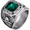 Homxi Ring Gothic Herren,Ring Quadratisch Stein mit Vintage Ringe Herren Edelstahl Gothic Grün Herrenring Größe 67 (21.3)