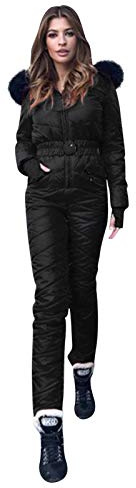 TDEOK Skianzug Damen Einteiler Warm Snowboardjacke One Piece Ski Skijacke-Jumpsuit Outdoor Hooded Sports Schneeanzug,Skibekleidung-Snowboard Skisuit,Sport Skianzug-Funktionjacke Skioverall Winter