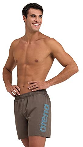 Arena Fundamentals Logo Boxer R Costume Uomo Mare e Piscina, Costume da Bagno in Morbido Tessuto Riciclato ad Asciugatura Rapida, Boxer Mare con Slip Interno in Mesh