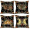 Tucocoo Vintage Cushion Covers Decorative 18x18 Inch Set of 4 Sun Moon with Forest Treasures Fern Mushrooms Flowers Botanical Pillow Covers for Couch Sofa Home Living Room