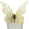 100 Stück Schmetterling Trichterwinde Tischkarten Namenskarten Glasanhänger Wandsticker für Tischdeko Hochzeit Party Haus Deco,Schmetterling Tischkarten Laser Platzkarten Namenskarten,Beige