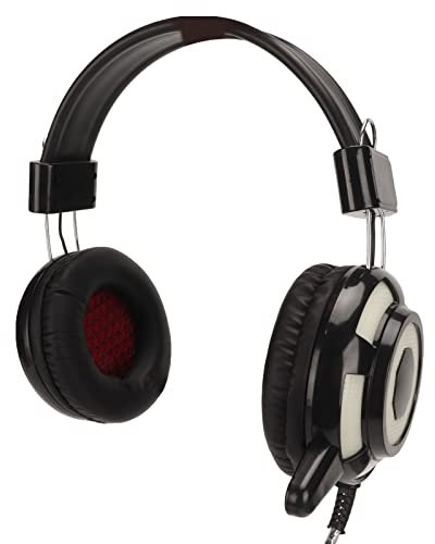 Septpenta Casque de Jeu, Casque Antibruit sur L'Oreille, Bandeau Rembourré Rétractable, Doux et Confortable, Deux Ports 3, 5 mm et Ports USB, Volume Réglable pour PC/Ordinateur Portable/PS4