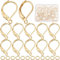 CREATCABIN 1 Box 50 Stück 24K-Vergoldete Edelstahl-Ohrbügel-Ohrringe,Französische Ohrhaken,Zubehör Mit Biegeringen Für Frauen,DIY-Schmuckherstellung,0.6x0.4 Zoll