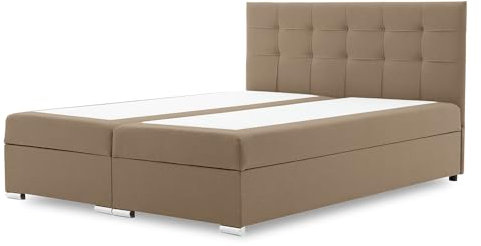 Mebligo Boxspringbett mit Bettkasten Napoli | Polsterbett Bett mit Kopfstütze | Bonell-Federkernmatratze (Hugo 23, 180X200)