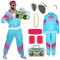 YADODO 90er 80er Jahre Outfit Herren Damen Trainingsanzug Jacke Hose Anzug 80er Accessoire 80er Jahre Kleidung Herren New Kids Kostüm 80iger Schlagerparty Bad Taste Outfit Paare Karneval (XXL)