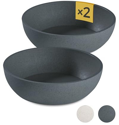 PiuPet® Dog Bowl I 2X 1L I Grey I Dishwasher Safe I 17,5cm Diameter I Large Dog Bowls I Dog Water Bowl I Dog Food Bowl | Feeding & Watering Supplies for Dogs | Large and Small Dog Bowl