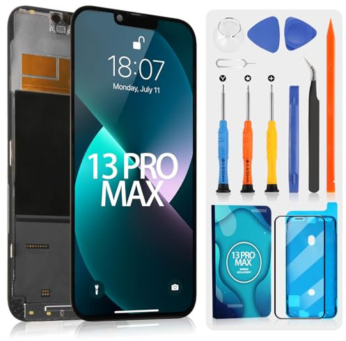 Incell Pantalla LCD para iPhone 13 Pro MAX, 3D Touch Pantalla táctil reemplazo táctil para iPhone 13 ProMax A2484 A2641 A2643 A2644 A2645 digitalizador con Kit de Repuesto (Negro)