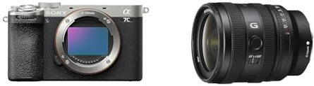 Sony Alpha 7C II | Spiegellose Vollformatkamera mit SEL2450G (kompakt, 33 MP, Echtzeit-Autofokus, 10 BPS, 4K Video, neigbarer LCD-Touchscreen) Silber/schwarz