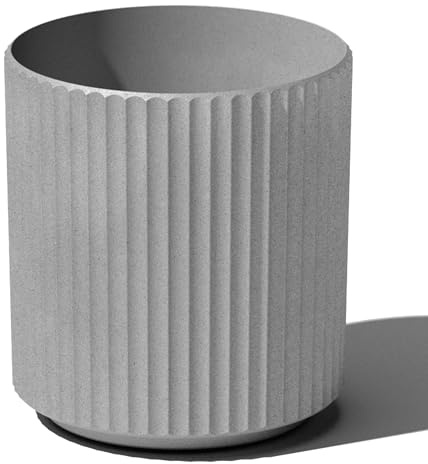 Veradek Demi Series Round Planter for Porch, Patio, Backyard | Durable Plastic-Concrete Material | Modern Décor for Tall Plants, Flowers