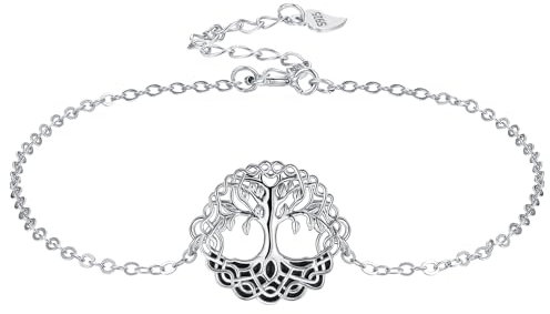 Micory Bracciale Albero Della Vita Donna Argento 925 - Celtico Stile - Regalo Donna Originale Per Mamma Moglie Compleanno Anniversario