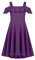Arshiner Robe d'été à Bretelles pour Fille Robe de Soirée à Volants Robe Trapèze élégante Robe de Bal pour Enfants Violet 10-11 Ans