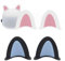 RAMGLYO 2 Paar Motorradhelm Dekorative Katzenohren Motorradhelm Dekorative(Schwarz Blau + Rosa Weiß)