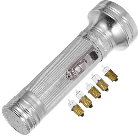 HOMSFOU Linterna Antigua Linterna LED De Estilo Vintage Linterna Plateada Retro De Los Años 80 Linterna De Metal Portátil Linterna De Iluminación Exterior Antorcha con Bombillas Sin
