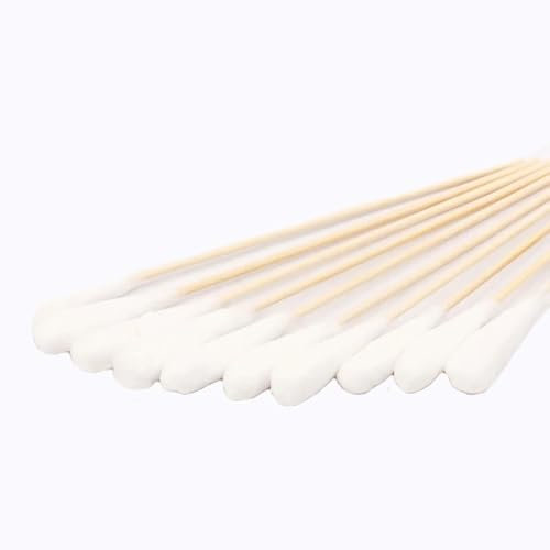 Cotton Swabs, 100 Pcs 6 Inch Extra Long Medical Cotton Buds with Wooden Handle, Disposable Sanitary Swab for Medicine Beauty