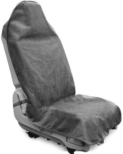 Auto-Sitzschoner Vordersitze Universell,Wasserdicht,Frottee,Schweißaufnahme,Sitzschoner universal Sitzbezüge Auto,Autositzbezüge Vordersitze,Einzelsitzbezüge,Zubehör für Autositze-grau