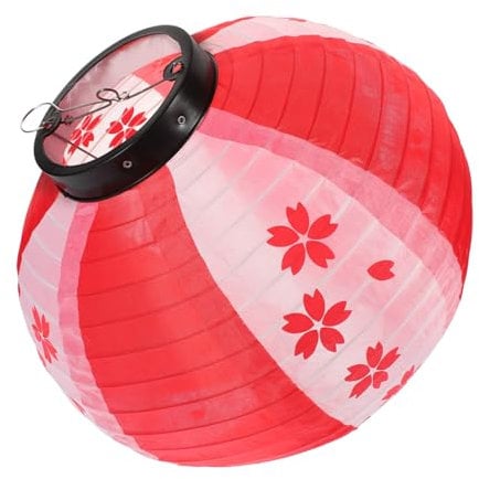 Ciieeo Japanische Asien Lampe Orientalisches Asiatische Kirsche Partydekoration Japanische Heimdekoration Orientalisches Seidentuch Rot
